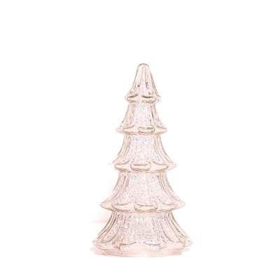 Colorful Glass Christmas Tree Light – Tabletop Holiday Décor for Indoor Display, Battery Powered