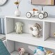 preview thumbnail 25 of 35, Floor Bed for Kids with Safety Guardrails & Bedside Bookcase, Wood Montessori Bed Frame with Shelves for Girls & Boys
