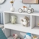 preview thumbnail 15 of 35, Toddler Floor Storage Bed with Bedside Bookcase, Shelves, Fence Guardrails, No Door, No Slats for Boys Girls Children's Room