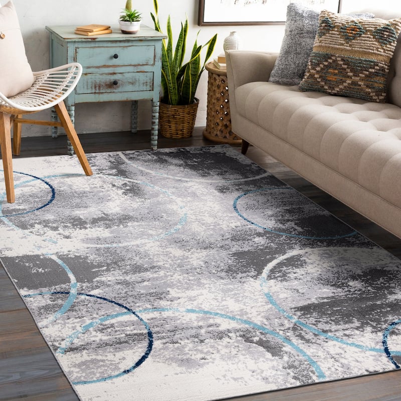 World Rug Gallery Distressed Modern Abstract Area Rug