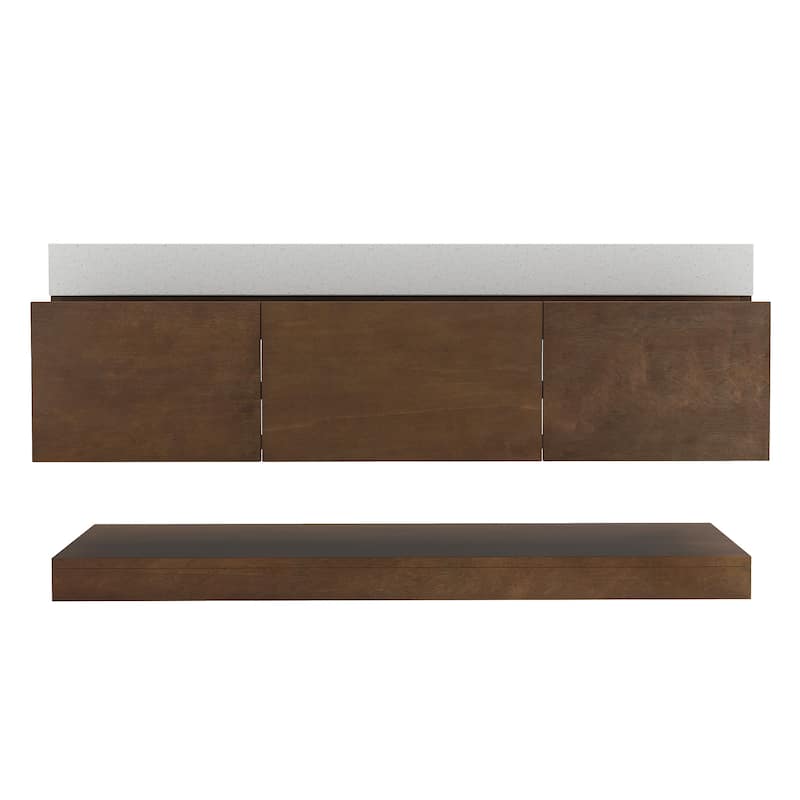 Moasis 48 Inch Floating Wall Mounted Bathroom Vanity with 3 Drawers