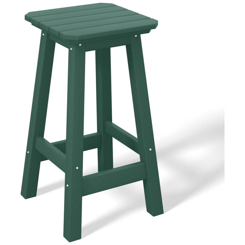 Laguna Hdpe All Weather Outdoor Patio 24" Square Counter Stool - Dark Green