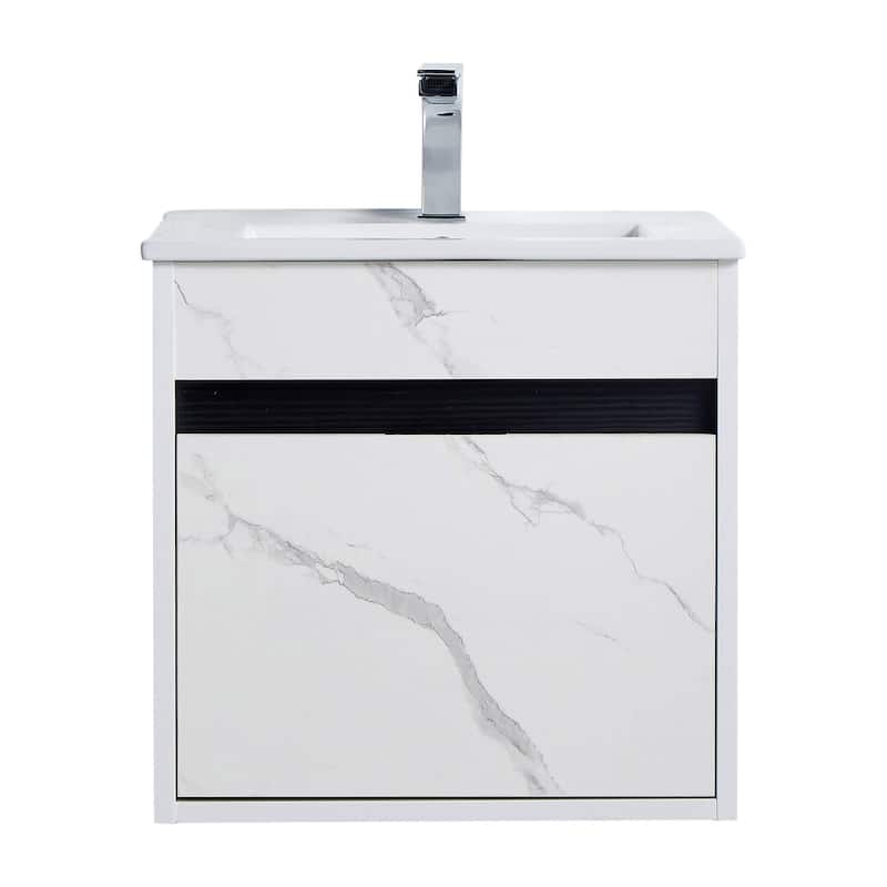 Fine Fixtures - Wall Mount Bathroom Vanity And Sink, Knob Free Design - Alpine Collection -