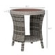 preview thumbnail 21 of 25, Outsunny 18" Outdoor Wicker Coffee Table, 2-Tier Patio Side Table with Storage