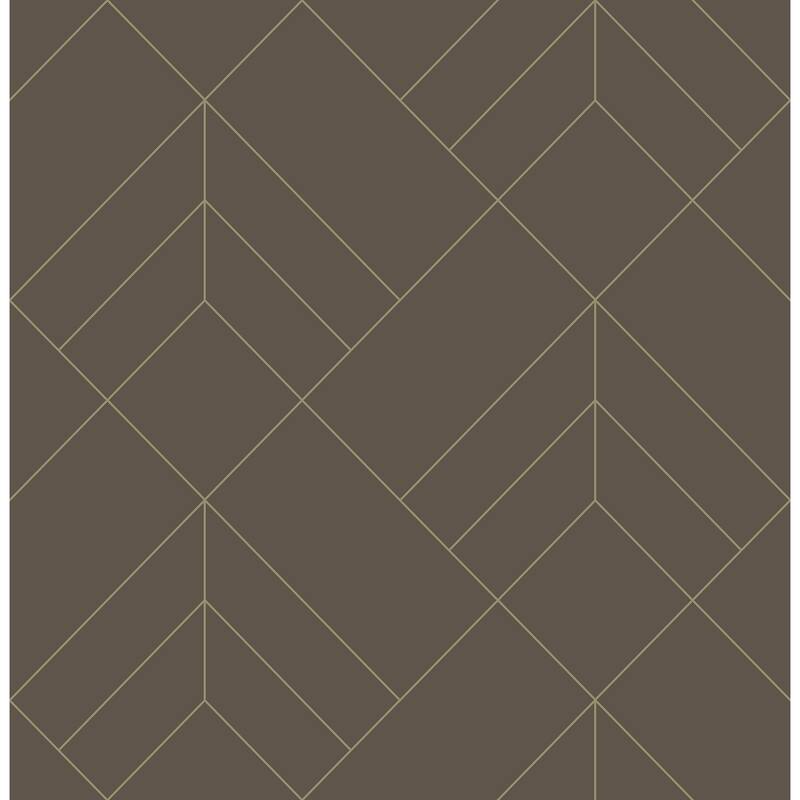 A-Street Prints Sander Chocolate Geometric Wallpaper