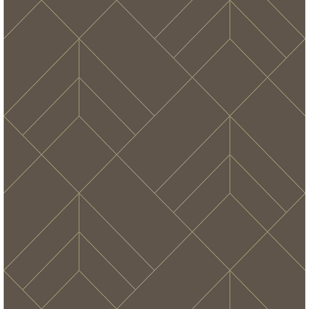 A-Street Prints Sander Chocolate Geometric Wallpaper