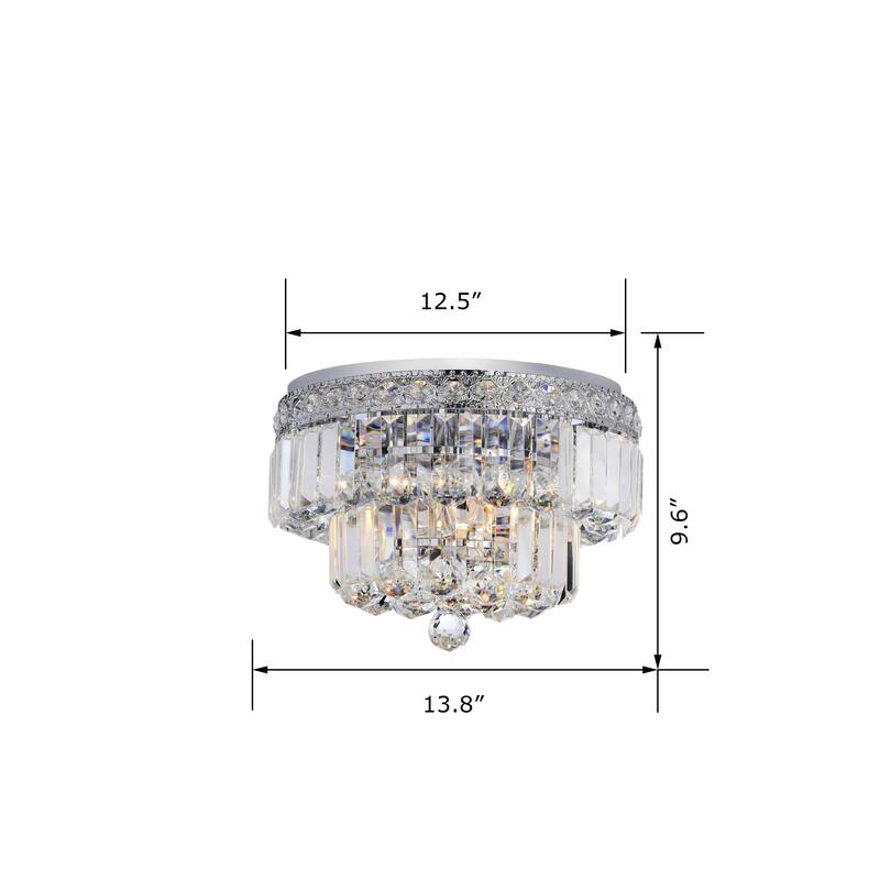 Silver Orchid Taylor Chrome Two Tier Crystals Flush Mount