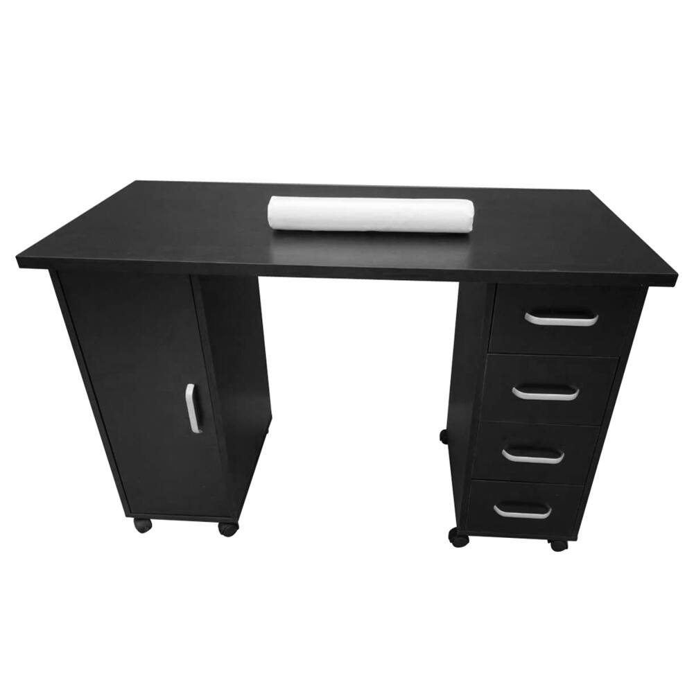 Multifunction Desk Manicure Nail Table with Drawers and Wheels Bed