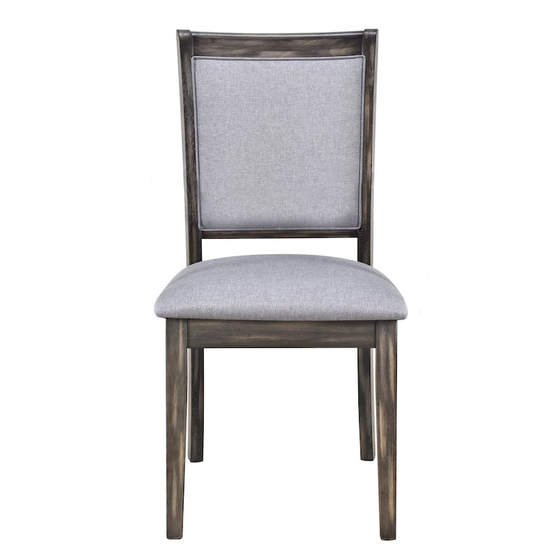 Roomfitters 6-Piece Dining Set, Rectangular Wood Kitchen Table with Trestle Base, 4 Upholstered Chairs and Bench