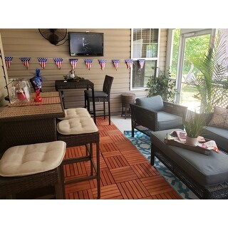 Shop Eucalyptus 6-slat Snapping Deck Tiles (Box of 10 ...