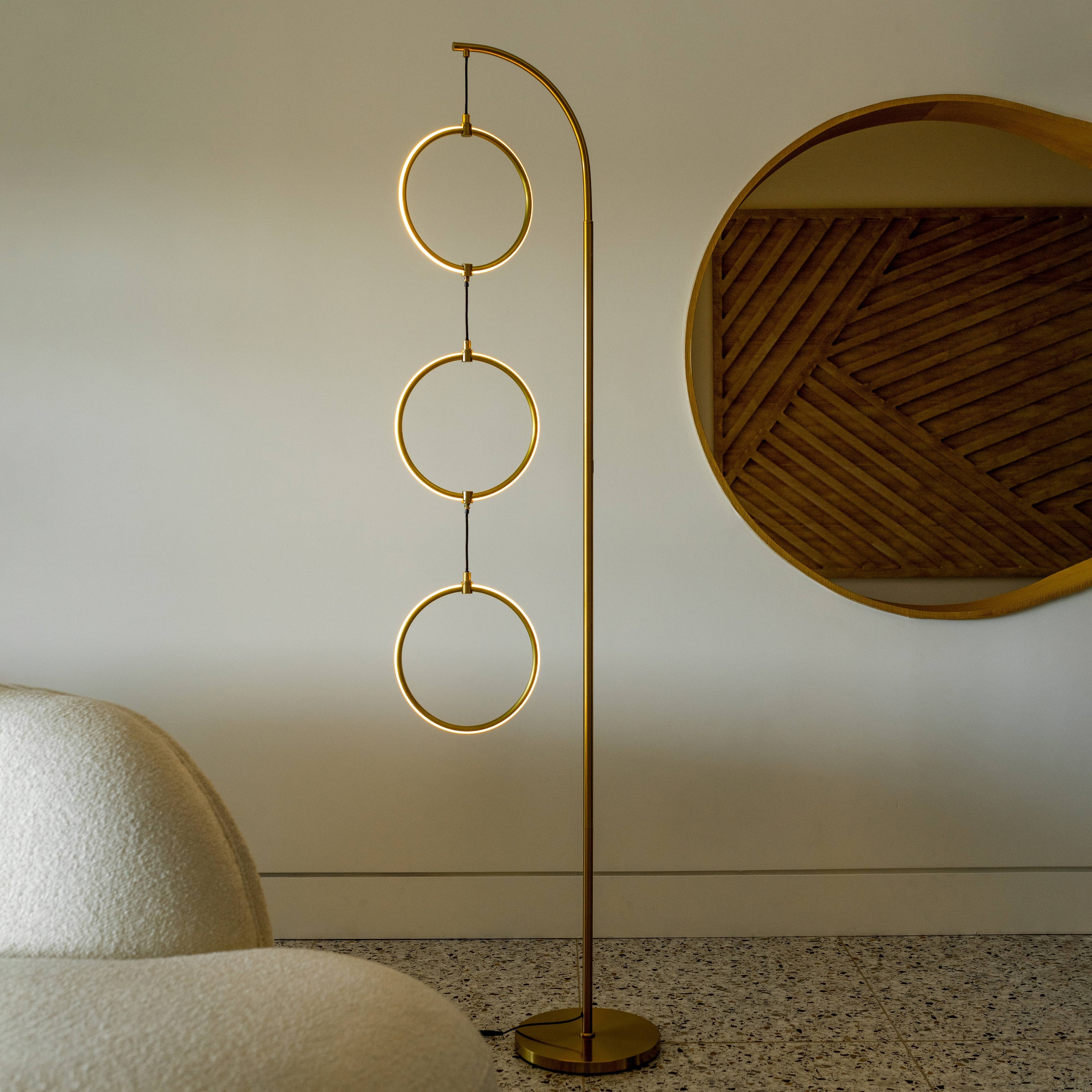 Brightech Nova LED Floor Lamp Brass
