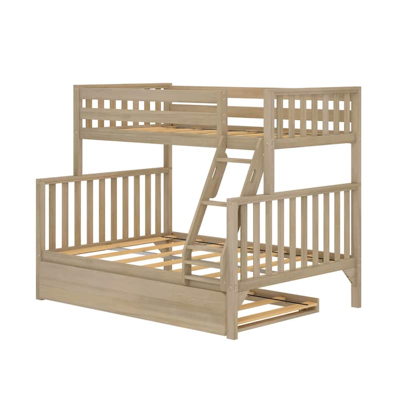 Scandinavian Twin Over Full Bunk Bed With Twin-Size Trundle