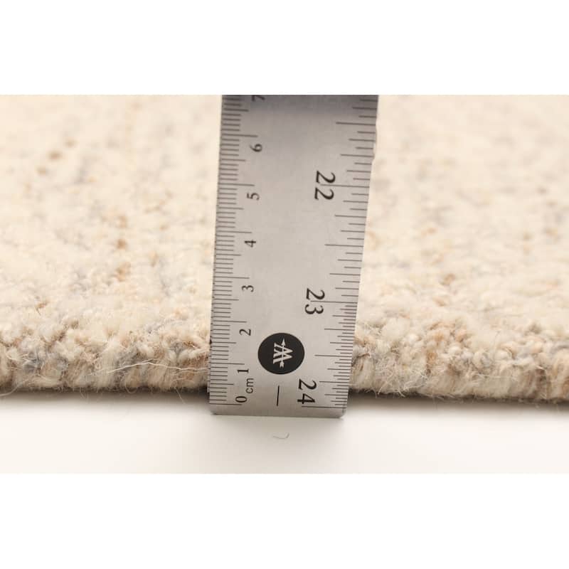 ECARPETGALLERY Hand Tufted Timeless Cream Wool Rug - 5'3 x 7'8
