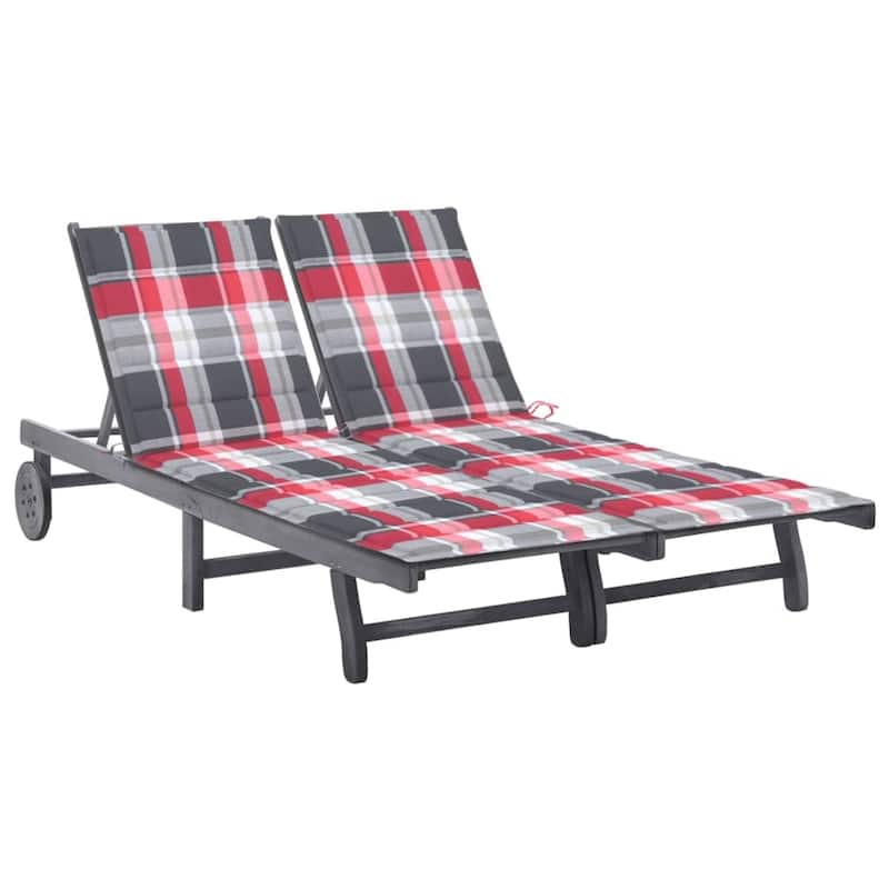 vidaXL Patio Lounge Chair Sunbed Sunlounger with Cushion Solid Acacia Wood