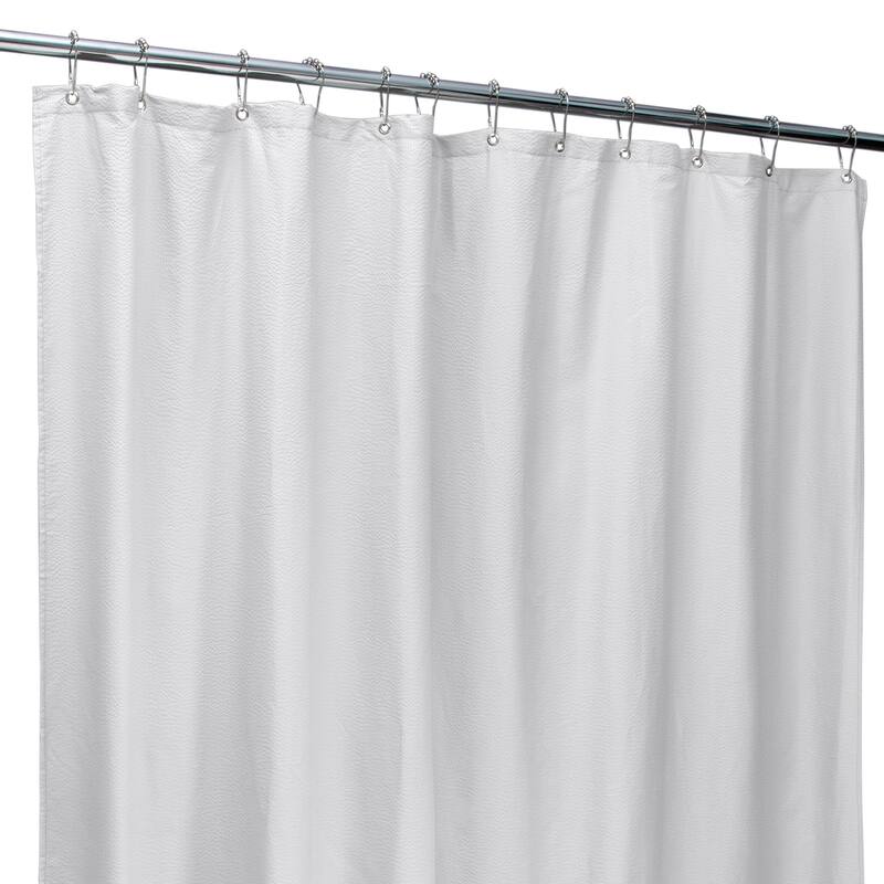 Bath Bliss Microfiber Soft Touch Seersucker Design Shower Curtain Liner - White