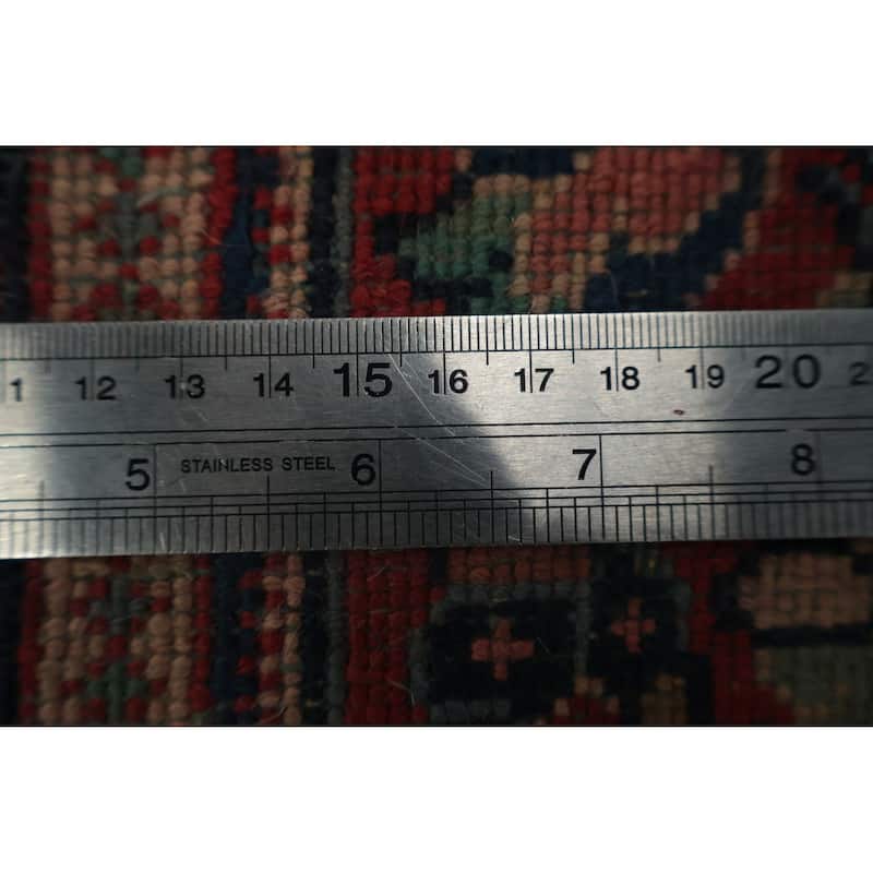 Hand Knotted Oriental 100% Wool Carpet Traditional All-Over Red Sarouk Runner Rug - 7' 6'' X 2' 8''