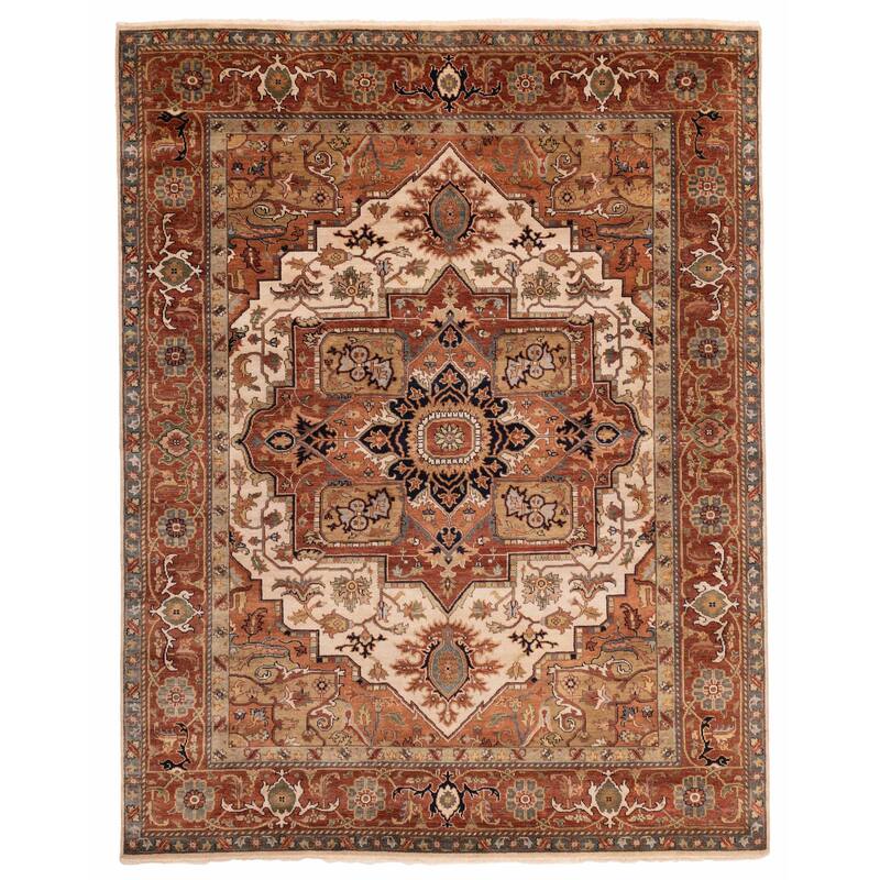 ECARPETGALLERY Hand-knotted Jules Sultane Ivory Wool Rug - 7'11 x 9'11