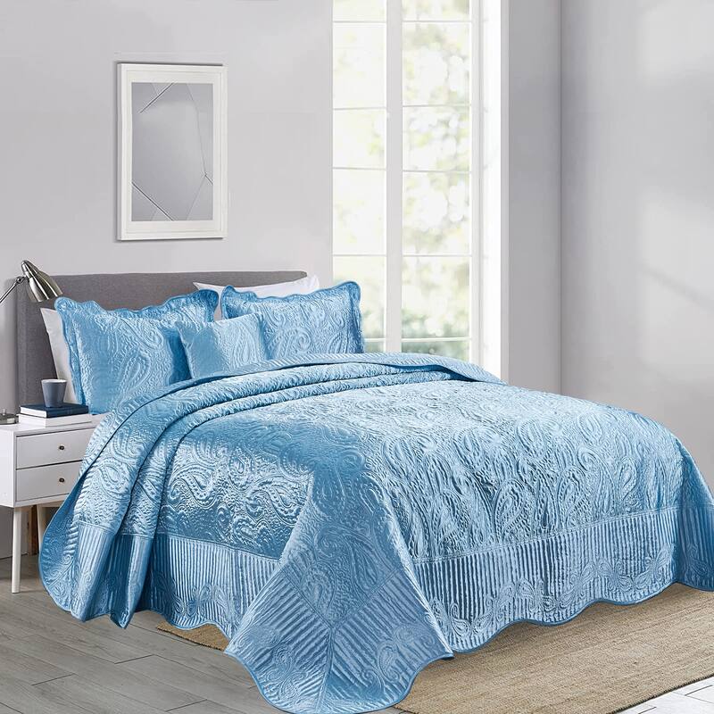 Serenta Quilted Satin 4-piece Bedspread Set