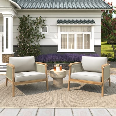 Christopher Knight Home - Sumbawa Outdoor Club Chair with Stylish Rope Design Set of 2