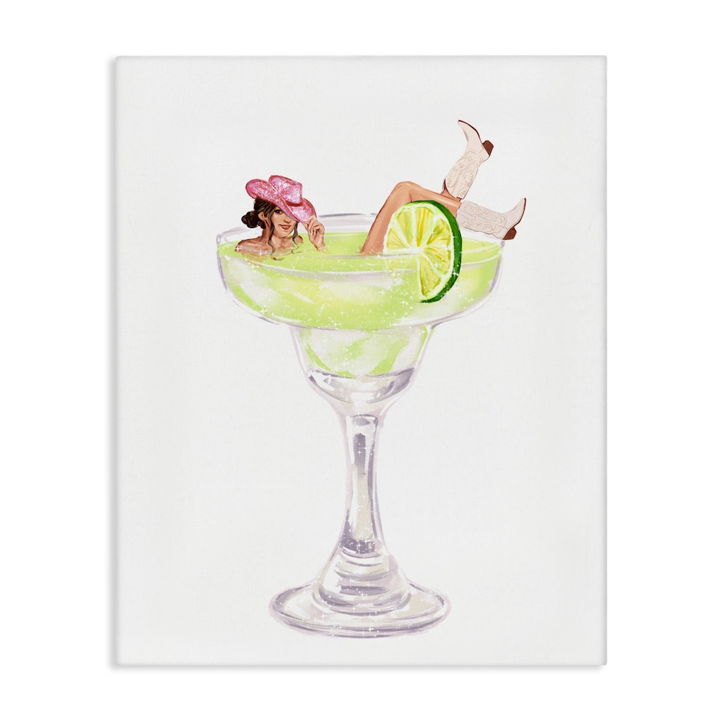 Stupell Cowgirl Lounging in Cocktail Canvas Wall Art Design By Ziwei Li