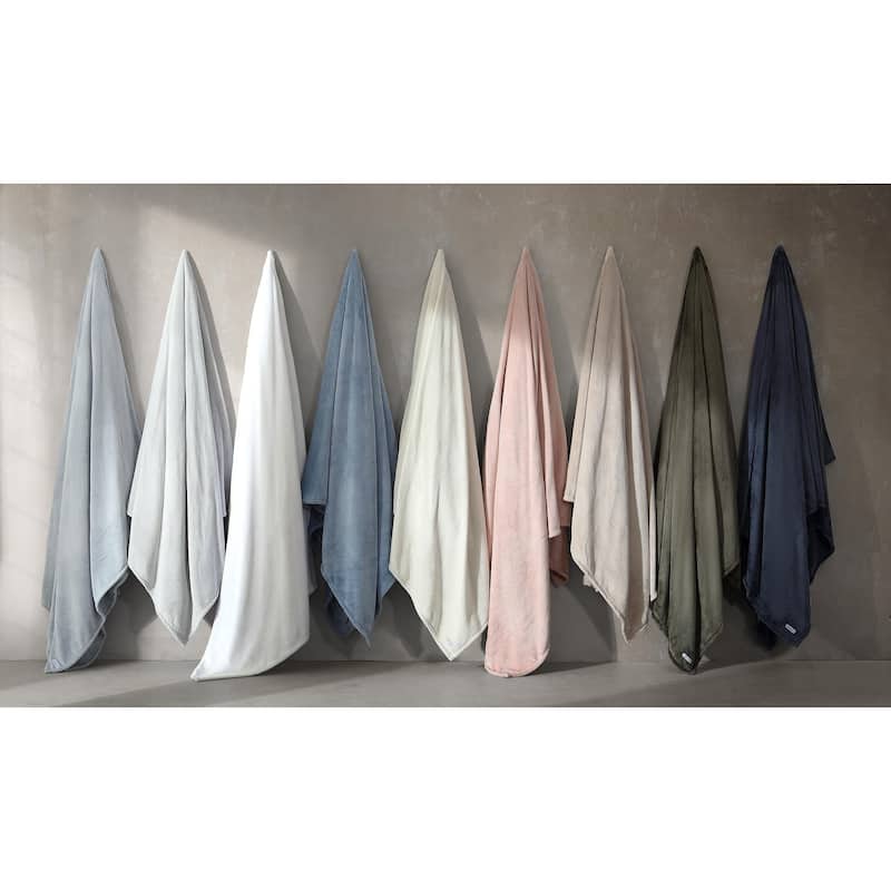 Calvin Klein Plush Solid Reversible Blanket