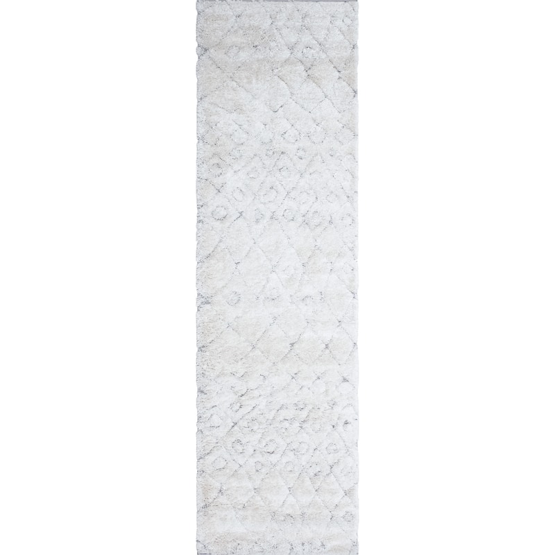 Noori Rug Monaco High-low Albert Rug - 2'8" x 9'8" - Ivory/Grey