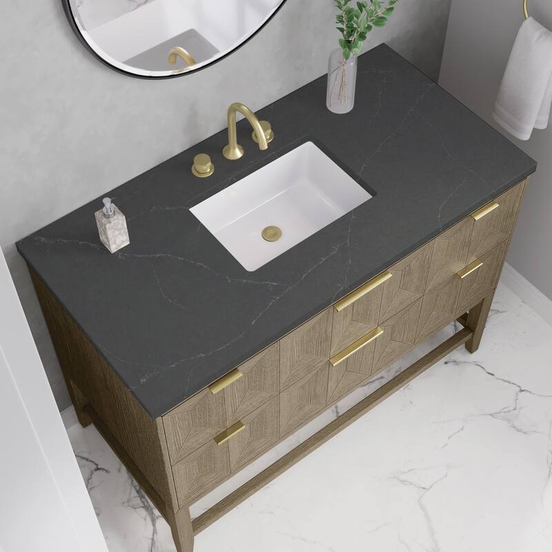 James Martin Vanities D100-V48-3CSP Emmeline 48" Single Basin Ash Wood