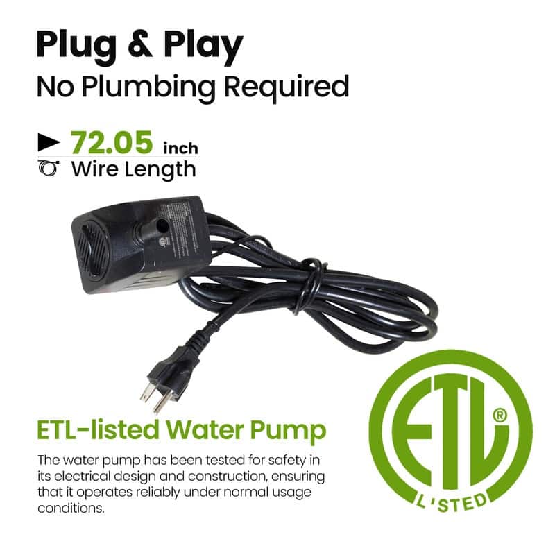 Angel Style Tiered Water Fountain with Water Curtain and LED Lights for Patio Decor