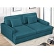 preview thumbnail 9 of 13, 94.49''W Velvet Square arms Oversized Sofa / twin-sized Sofa Bed