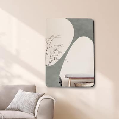 Rectangular Concrete Look Decorative Wall Mirror - 47'' H X 32'' W X 0.67'' D