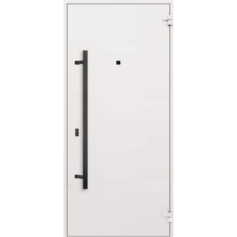 Exterior Prehung Steel Entry Door Ronex 0131 Grey 2 Sidelites Top Window Stainless Steel Inserts 16+36+16x96 Left Hand
