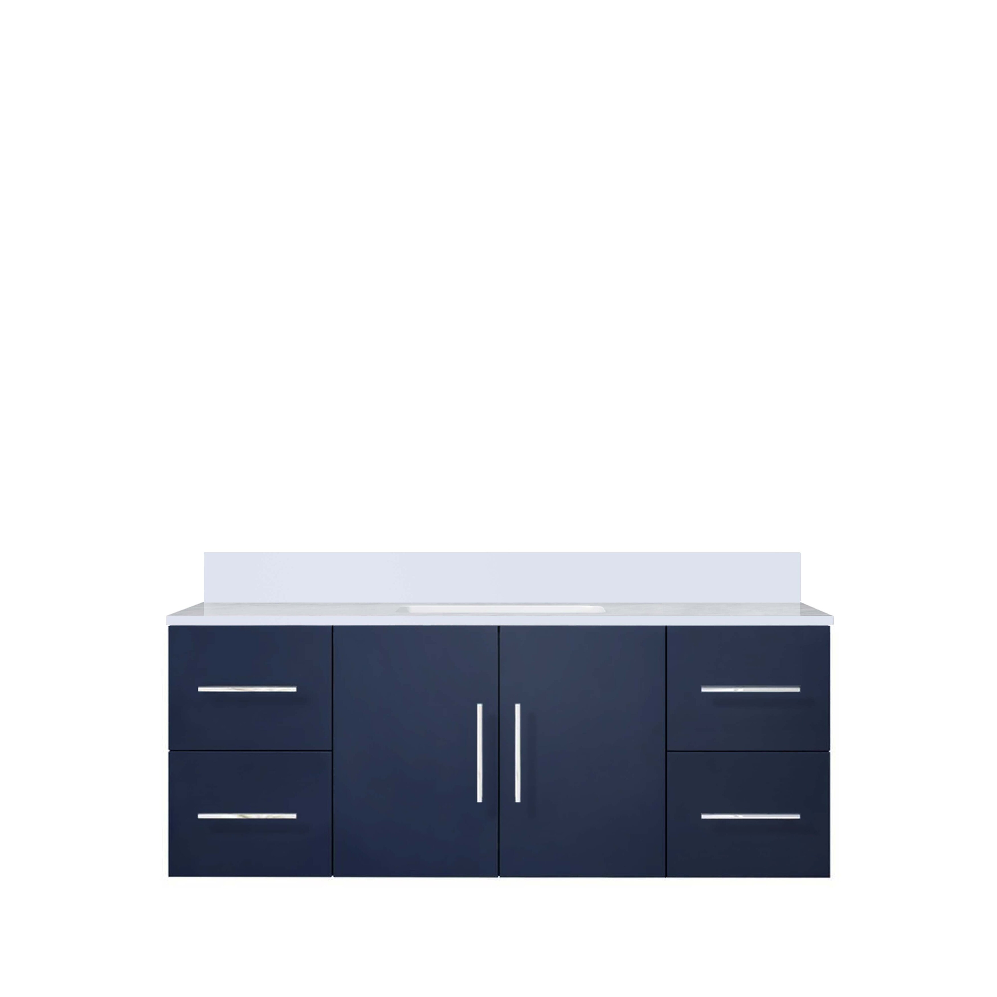 Geneva 48 in. W x 22 in. D Dark Grey Bath Vanity and Cultured Marble Top