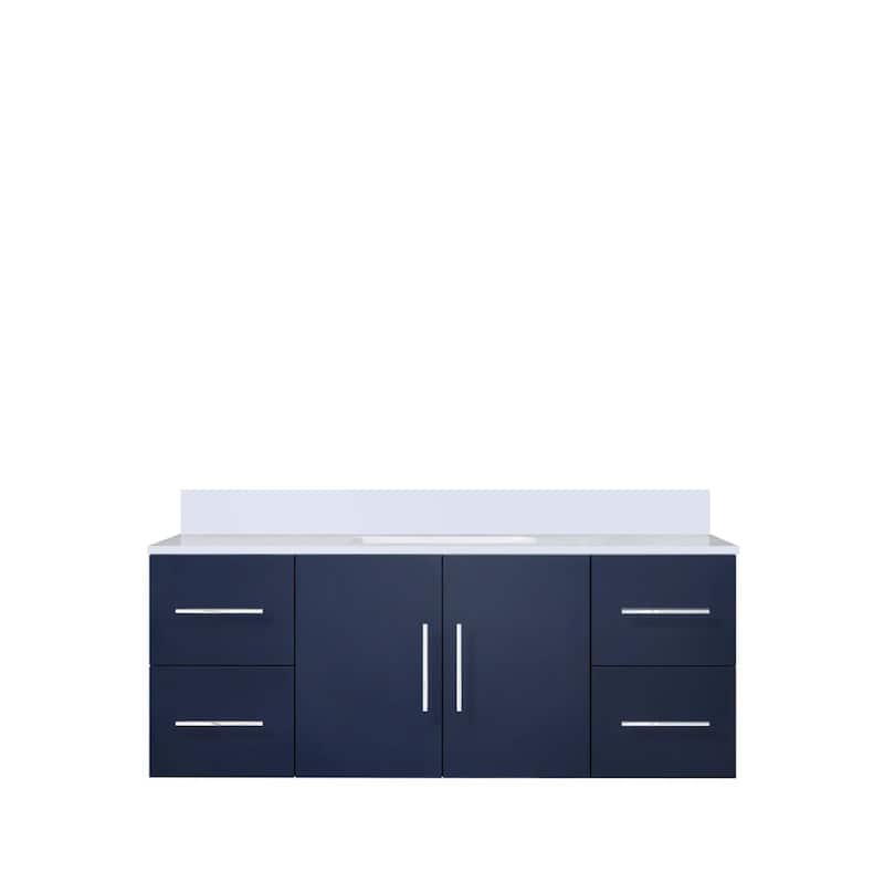 Geneva 48 in. W x 22 in. D Dark Grey Bath Vanity and White Quartz Top