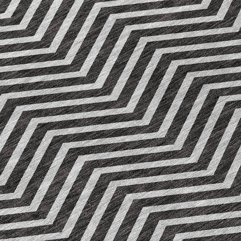 Machine Washable Indoor/ Outdoor Chantille Chevron Stripe Rug