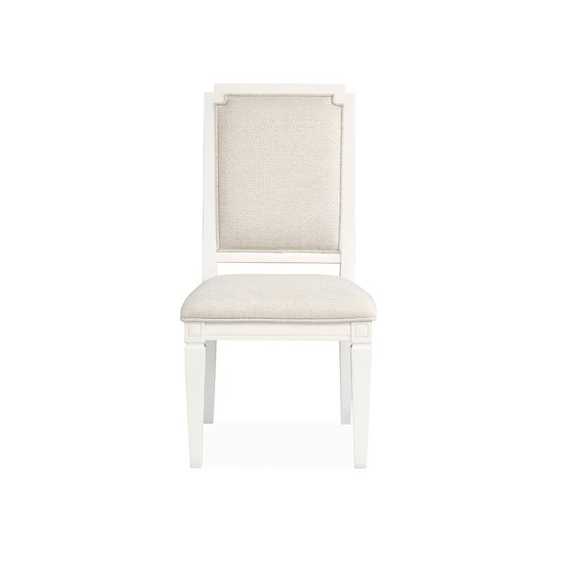 Magnussen Home Willowbrook Egg Shell White Upholstered Side Chair Two Pack - 20''W x 23.63''D x 40''H
