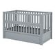 preview thumbnail 6 of 16, Toddler Bed Crib with Safety Guardrail and Drawers and 3 Height Options for Boys Girls, Wooden Slat Support Easy Assembly, Gray