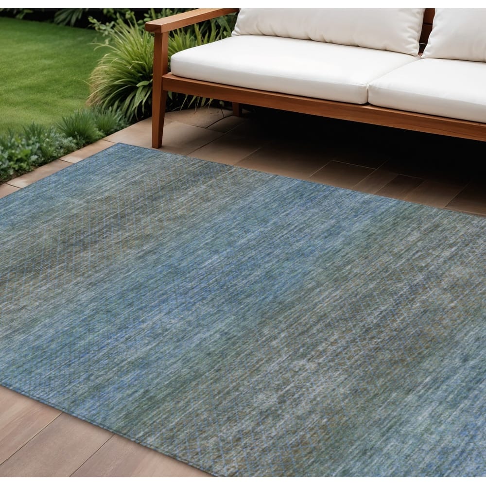 HomeRoots Geometric Transitional Rectangle Outdoor Rug