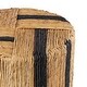 preview thumbnail 14 of 14, Roche River Decor - Banana Leaf Drum Handmade Linear Wrapped Accent Table with Cream and Black Stripes - Brown
