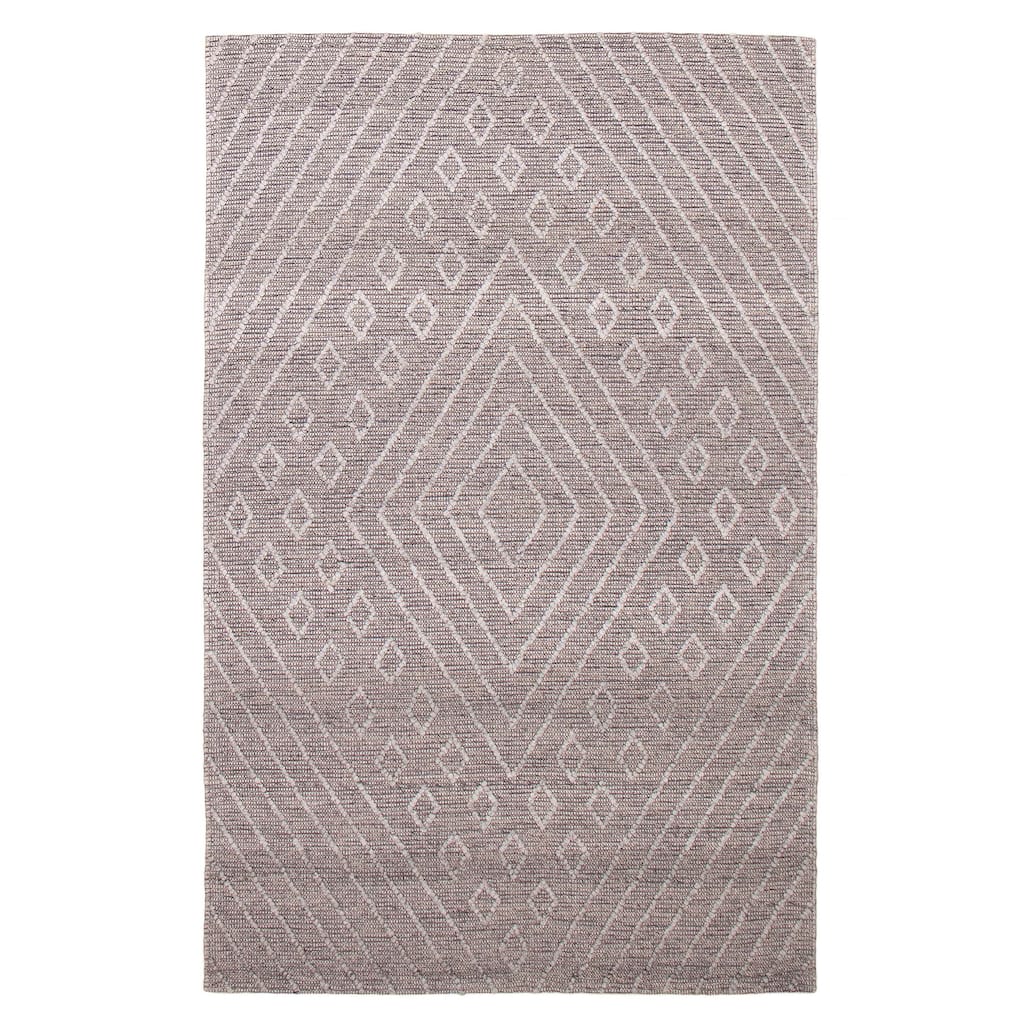 ECARPETGALLERY Braid weave Sienna Grey Wool Rug - 6'0 x 9'2