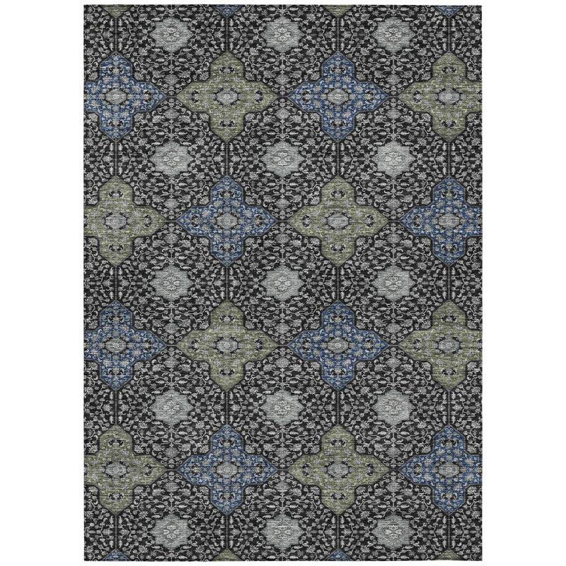 Machine Washable Indoor/ Outdoor Traditional Columbus Chantille Rug