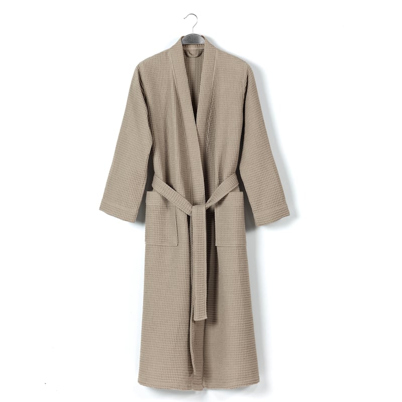 Mia Waffle Bathrobe - Warm Gray - M