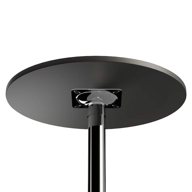 24" Round Pub Table, Black and Chrome - 23.62 x 23.62 x 39.76 inches