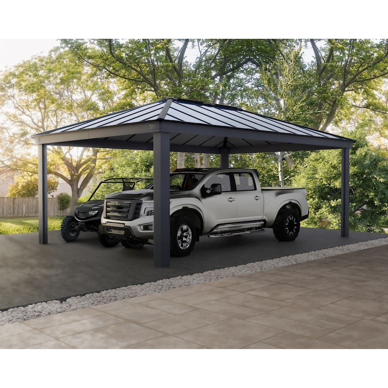 Canopia Colorado 14 ft. Gray/Gray Opaque Outdoor Carport