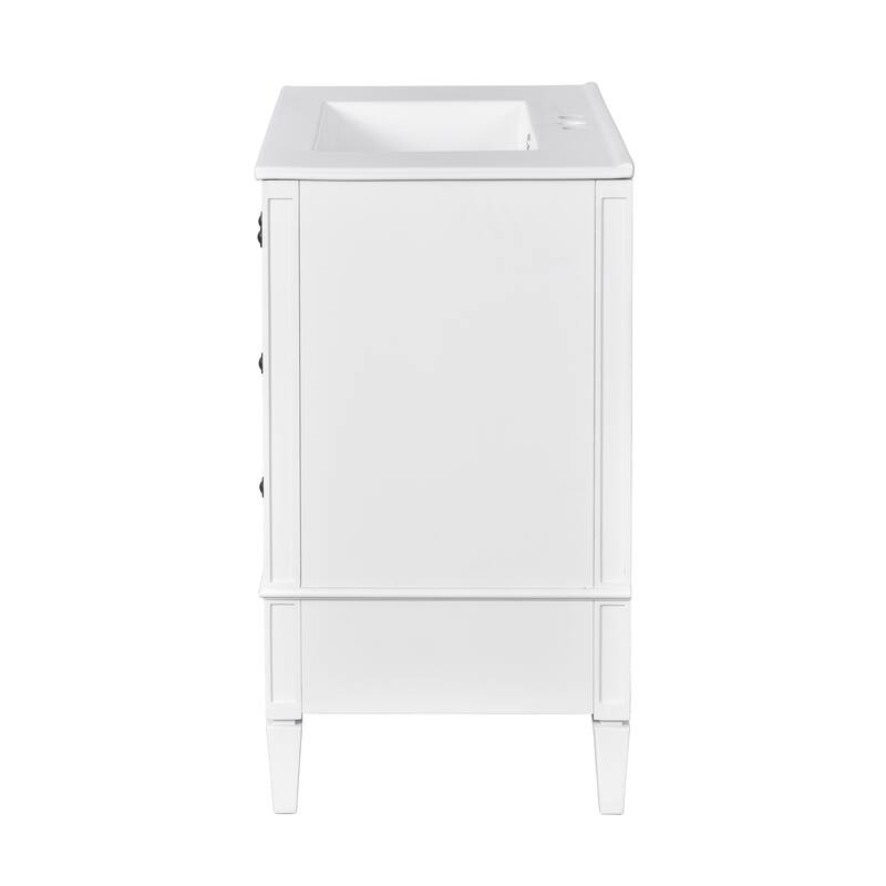 30'' Freestanding Bathroom Vanity with White Integrated Ceramic Sink - 30'' x 18.3'' x 33.78''