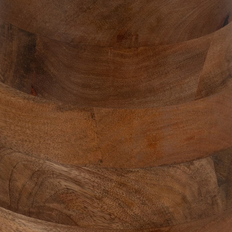 Sagebrook Home Accent Table Wood Mango MDF Round Top Tapered Base 13x13x18 Inches Brown Polished Finish Brown Wood