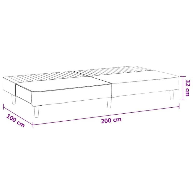 vidaXL 2-Seater Sofa Bed multicolor Velvet - 78.7" x 33.3" x 27.2"