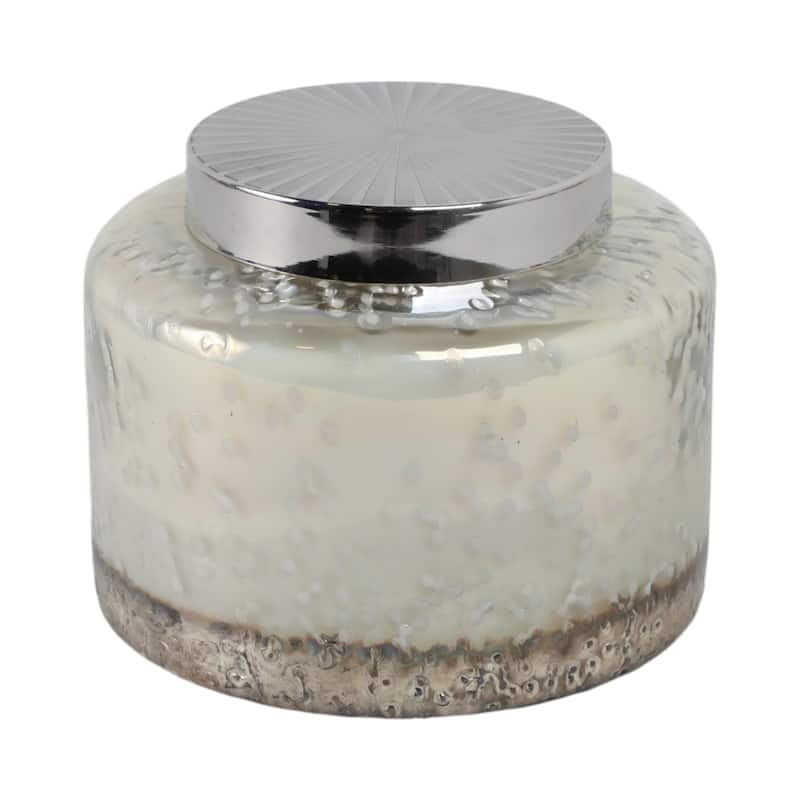 Decorative Glass Jar Candle with Metal Speckled Lid - 7" x 7" x 6"