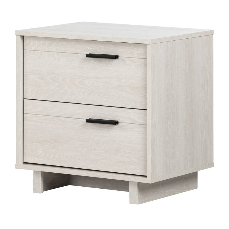 Nightstand 2 Drawer, Modern White Night Stand, Small Bedside Table for Bedroom, 24"x16"x22"