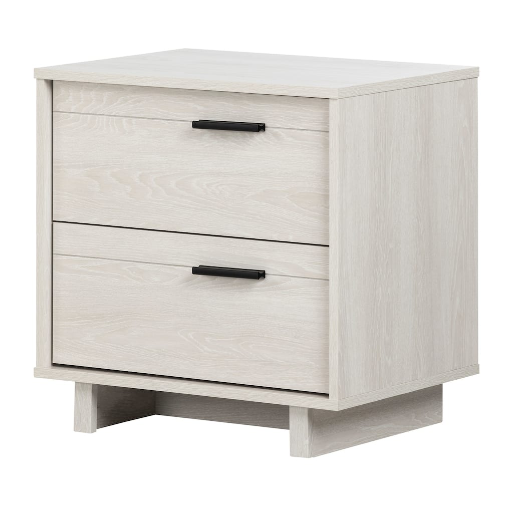 Nightstand 2 Drawer, Modern White Night Stand, Small Bedside Table for Bedroom, 24"x16"x22"