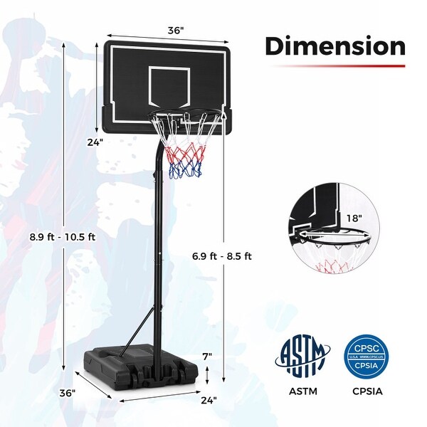 Basketball Hoop with Height Adjustable for Kids with Shatterproof
